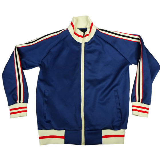 Dioxoib Mens Medium Blue‎ Full Zip Sweater Long Sleeve Track Athleisure
